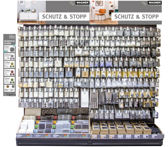 The new two-component concept of the optimised "protect & stop" packaging offers a better view of the product and is easy to recycle.